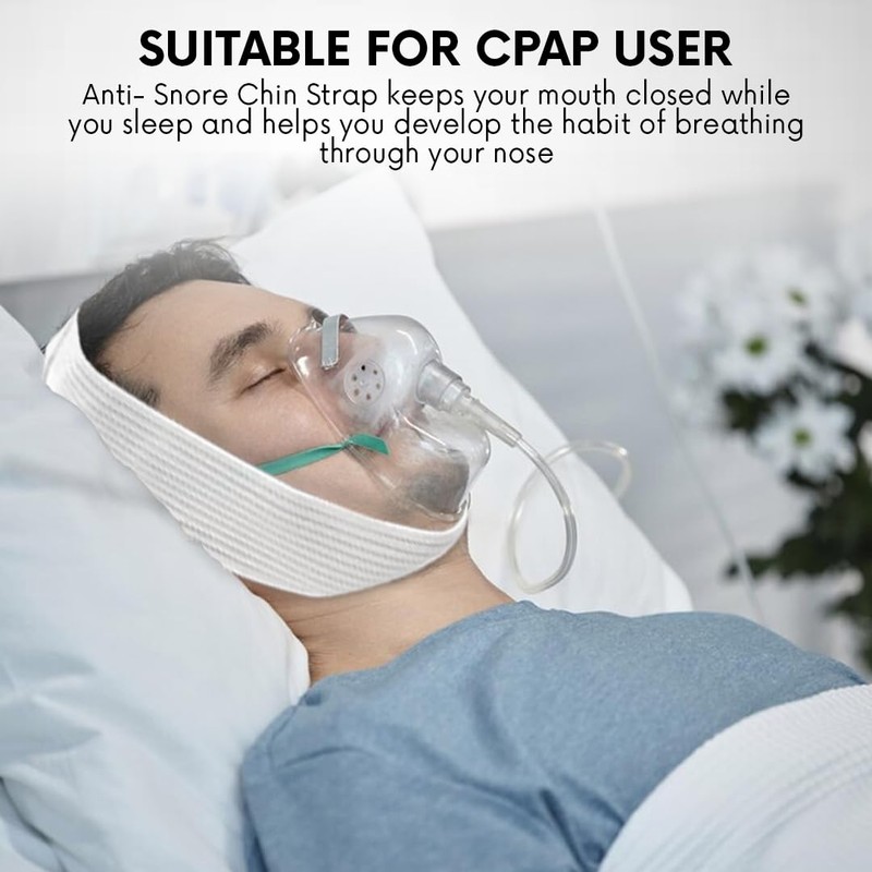 Bistras Super Deluxe White Chin Strap for Cpap Users -