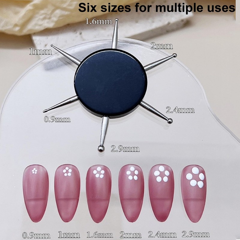 4Pcs Nail Dotting Tool Set,6-In-1 Circular Dotting Tools for Professional