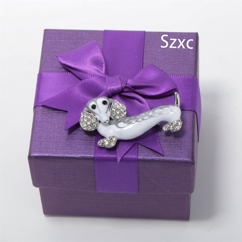 Szxc Jewelry Crystal Sparkly Dachshund Dog Puppy Animal Collection Accessories