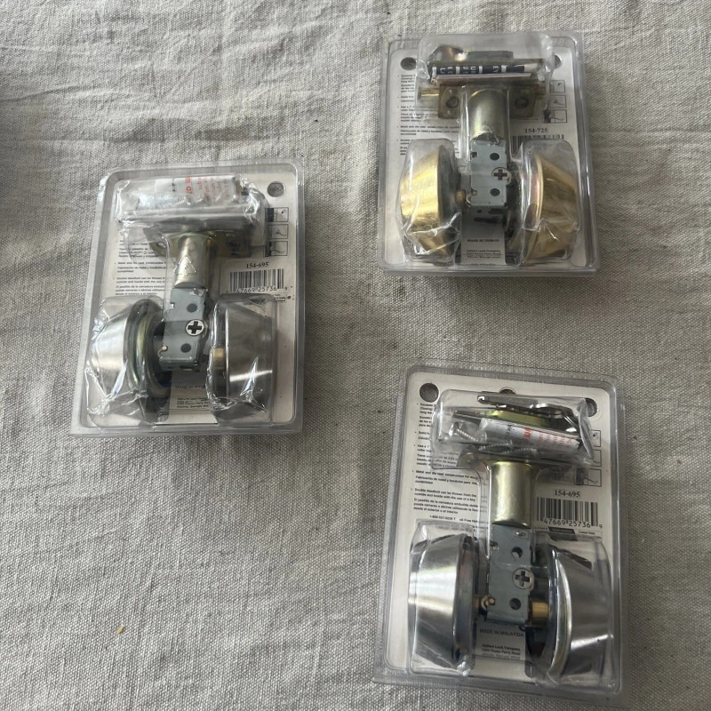 Defiant NEW Defiant Deadbolt Keyed Both Sides Satin Nickel Brass