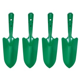 HARFINGTON 4pcs Mini Colorful Metal Hand Shovel 11" x 3" Digging Trowel Set Transplanting Garden Tools for Flower Soil Digging Planting Weeding Transplanting Garden, Green