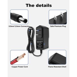 Delippo 9V DC 1A Power Supply Adapter 9W 9Volt 1Amp Power Adapter 100-240V 50-60Hz AC to DC 9 Volt 1 Amp Transformer with 5.5mm x 2.5mm DC Outlet Plug