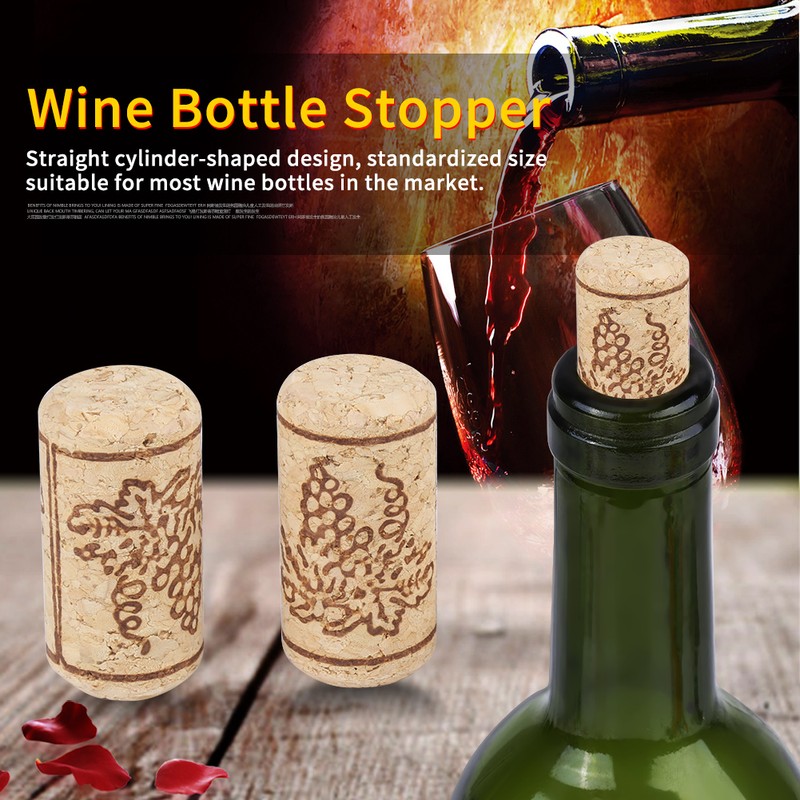 100PCS 22 *44mm Natural Cork StraightCorks Wooden Wine Bottle Stopper