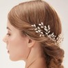 Wekicici Crystal Bride Wedding Hair Comb Gold Rhinestone Headpiece Wedding