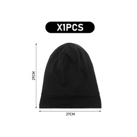 SLEEKEE 1 x Sleep Cap, Women's Hair Hat, Adjustable Elastic Bandana, Satin Jumper Hat, Toe Cap, Breathable and Warm Hat, Hair Cap for Sleeping (Black), black