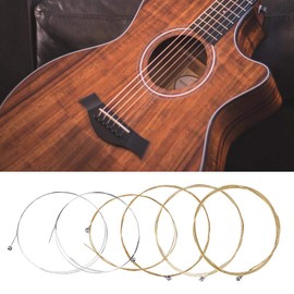 Folk Guitar Strings, 6 Pieces Metal String Set Practice Replacement Part Accessories for Classical Folk Guitar