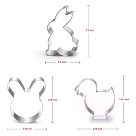 Easter Cookie Cutter Set - 7 piece - Egg, Carrot, Bunny, Flower, Chick, Bunny Face and Butterfly
