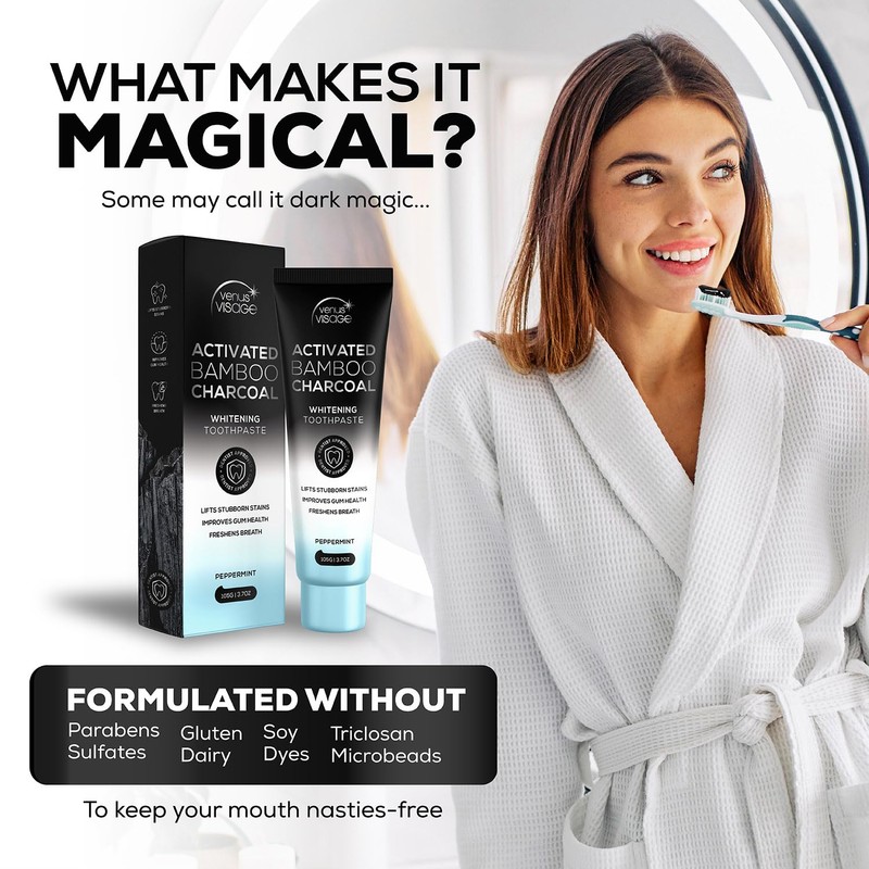 Venus Visage UK Bamboo Charcoal Fluoride Toothpaste 1 Pack