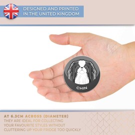 Destination Vinyl ltd Magnet for Refrigerator, Fridge BW - Japanese Chin Cute Puppy Dog for Office, Cabinet and Whiteboard, Magnetic Stickers, 40482