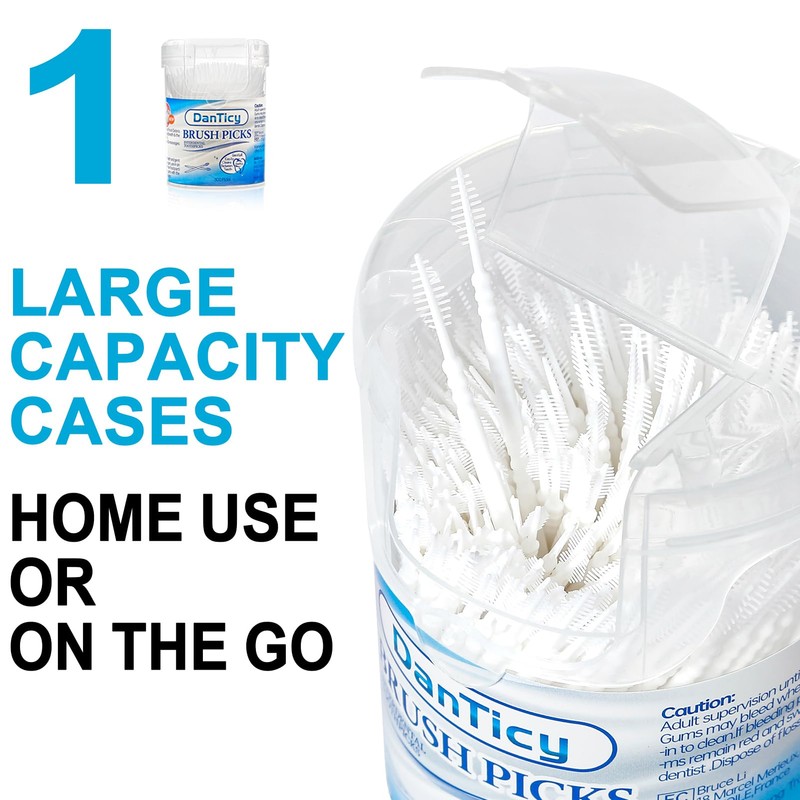 DanTicy Brushpicks Interdental Toothpicks,Soft Bristle Dental Floss Picks Toothpicks,Helps Removes