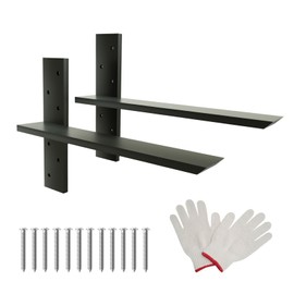 Countertop Support Brackets 2 Pack, 22" Floating Countertop Wall Bracket, Metal Heavy Duty T Shelf Brackets for Cabinets, Granite, Dishwasher, Bench Seats Vanities