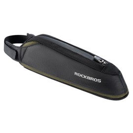 ROCKBROS Bicycle Bag Reflective Top Tube Bag Tool Bag Bicycle Accessories 0.65 L Black for Mountain Bikes, Road Bikes, Gravel Bikes