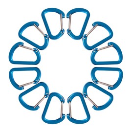 ABCOOL 12PCS Keychain Clips Mini Carabiner - 4 cm Aluminum Durable Quick Release Auto Locking D-Shape Spring Loaded Wire Gate for Home Rv Camping Fishing Hiking Traveling and Sports Outdoors