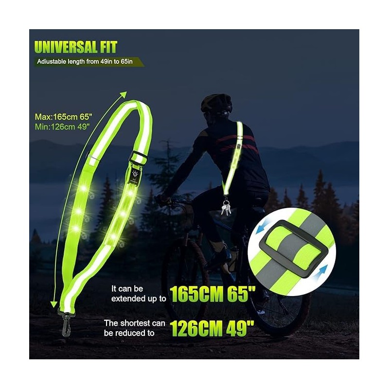 EIIEHX Walking Reflective Gear, Adjustable Nighttime Safety Gear, High Visibility