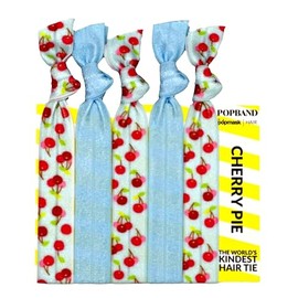 Popmask Cherry Pie Knot Hair Bands, Stretchy Hair Bobbles in Assorted Colours, Versatile Hair Accesories for Women, 5 Hair Ties