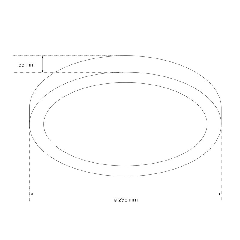 EDO, Pereti LED Ceiling Light Flat 18 W Wooden Ring