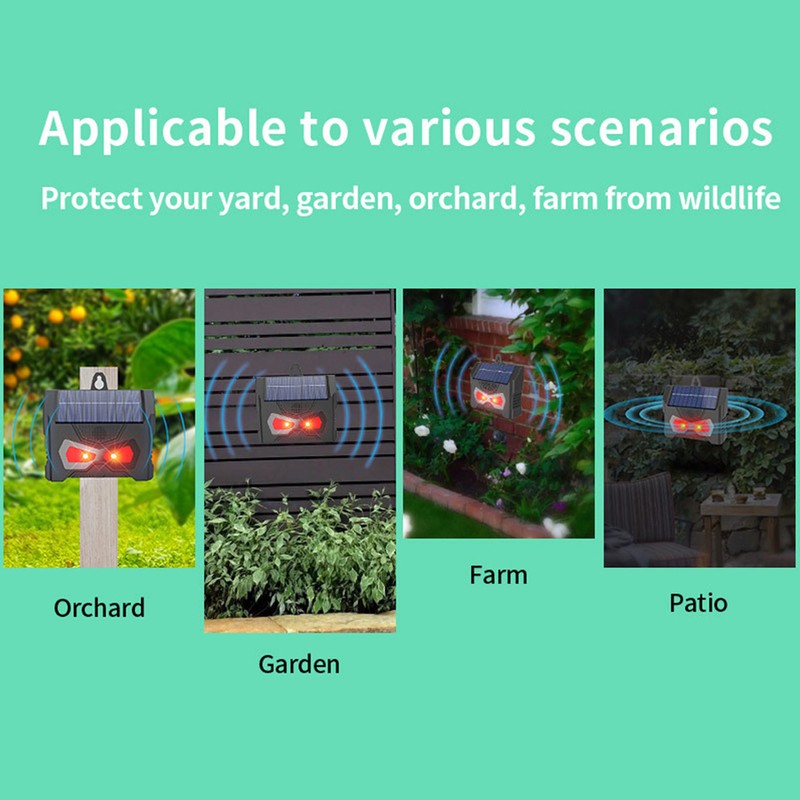 Solar Animal Deterrent Device Outdoor Electronic Raccoon Deterrent Tool with