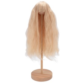 Doll Wavy Wigs Soft High Temperature Fiber Lightweight Doll Long Wigs with Bangs for 1/4 Ball Jointed Dolls Peach