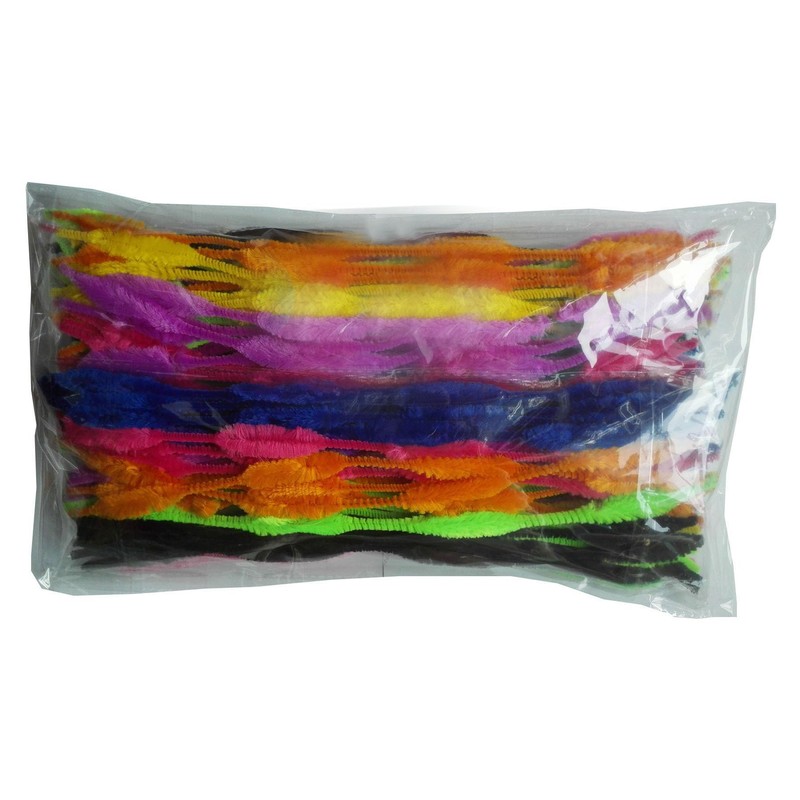 Carykon Pack of 100 Pipe Cleaners Fuzzy Bumpy Chenille Stems