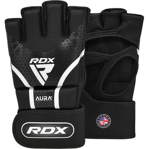 RDX Open Finger Gloves AURA plus MMA MMA Black (M,