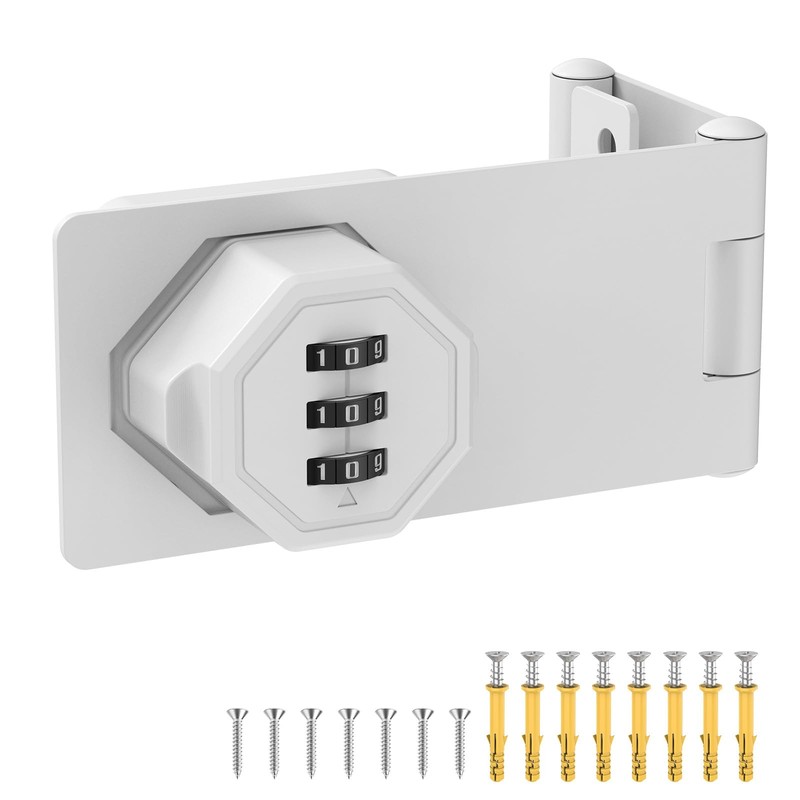 BiceNoning 90 Degree 3-Digit Combination Cabinet Lock, Zinc Alloy Keyless