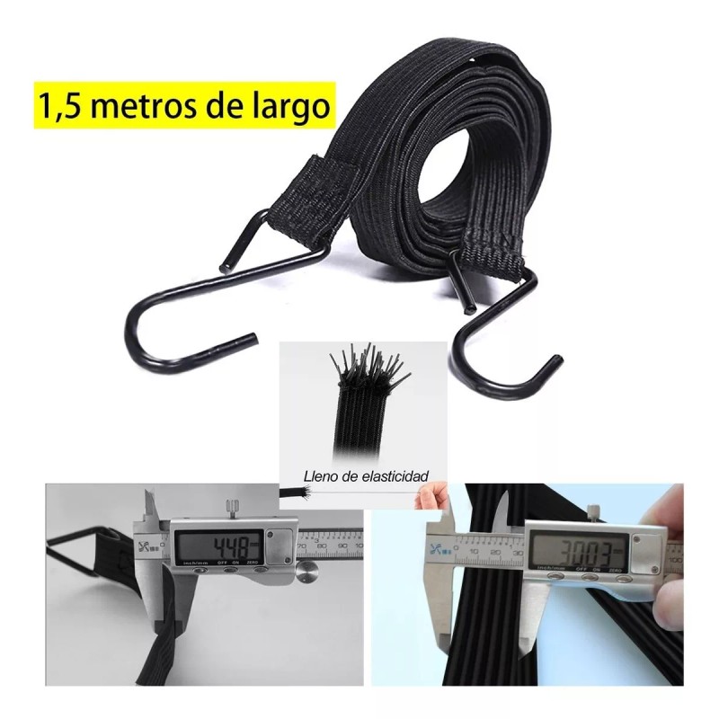 Redes Malla Moto Sujetar Casco Portabulto Cuerda Gancho 3pcs