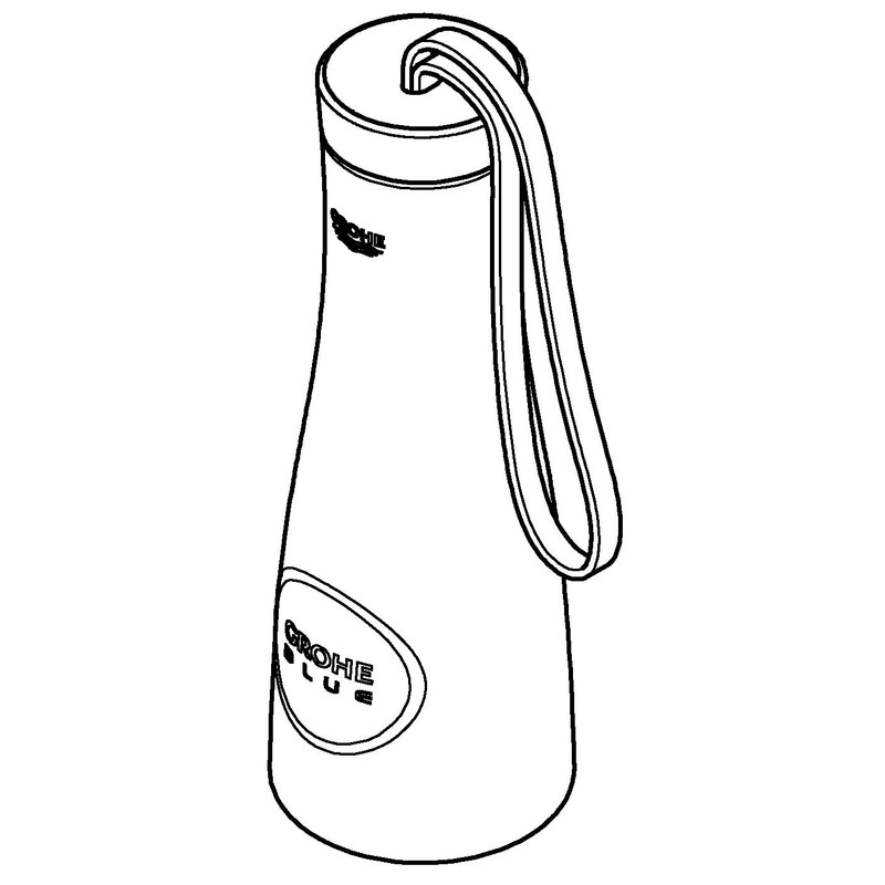 GROHE 40848GN0 Blue Thermal Water Bottle, Cool Sunrise Brushed
