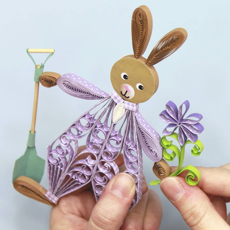 Karen Marie Large Rabbits Quilling Kit Purple