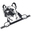 AB Tools Black Metal Peeking Frenchie Silhouette with Fixing Plate
