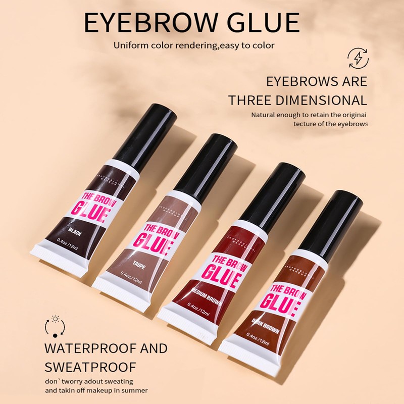 Waterproof Clear Eyebrow Gel Set, Fast Eyebrow Shaping,Long Lasting Transfer-Proof