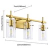 SOLFART Gold 3 Lights Bathroom Light Fixtures for Mirror Vanity