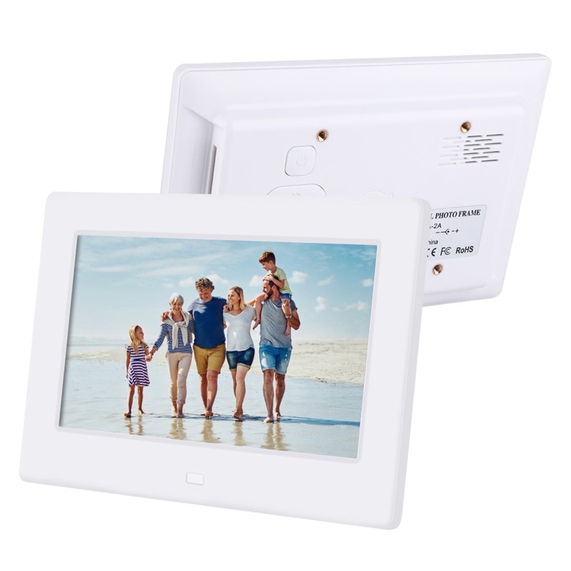 7Inch 1024*600HD Digital Photo Picture Frame Alarm Clock Player Album