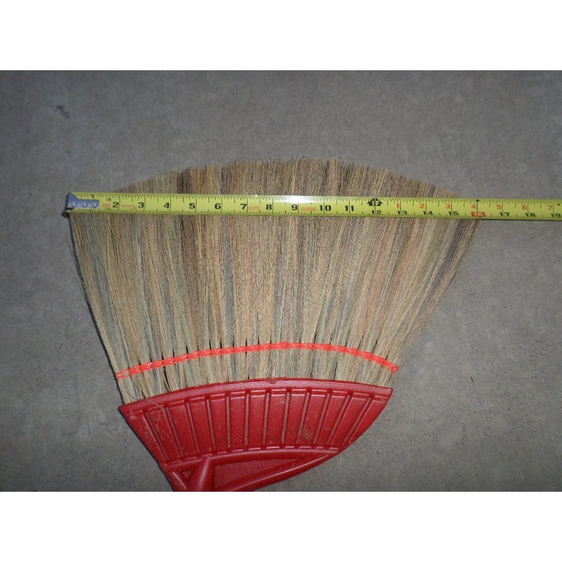 Vietnamese Soft Fan Straw Broom with Red Plastic Tube Handle