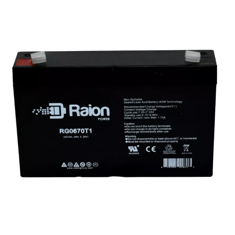 Raion Power Zareba 5 Mile Compatible 6V 7Ah Solar Electric