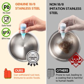 Tera 18/8 Stainless Steel Mortar and Pestle with Brush Spice Grinder Pill Crusher Herb Bowl Pesto Powder 1.5 Cup 350ml