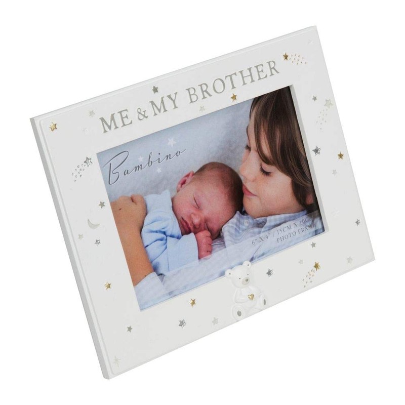 Bambino Me and My Brother Photo Frame With Raised Teddy