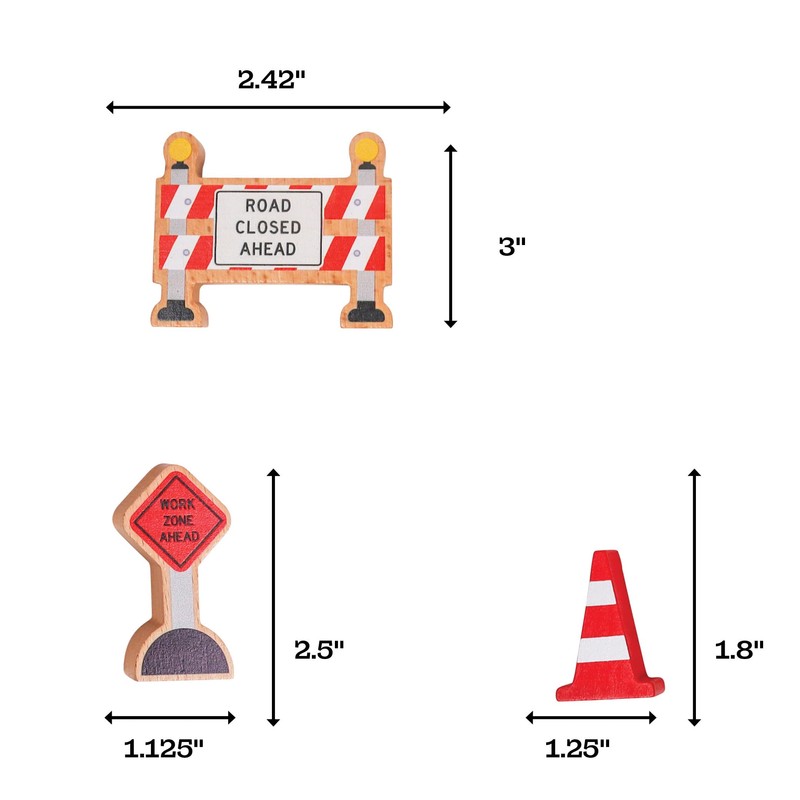 16 Pc Wooden Construction Signs and Traffic Cones - Construction