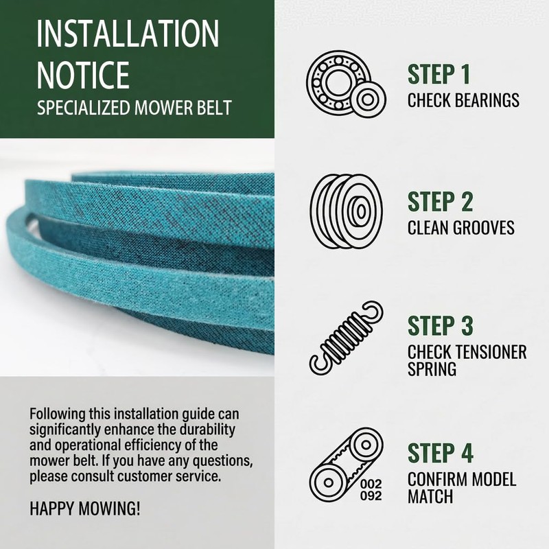 Upgraded Kevlar 1/2 x 92.1 Inch Rive V Belt B52
