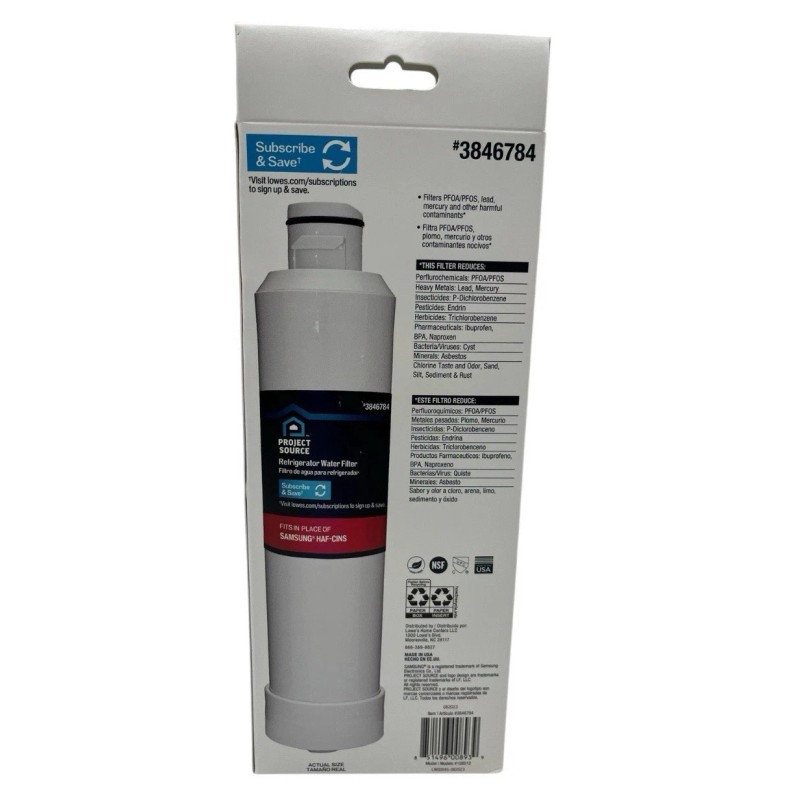 Project Source 3846784 Refrigerator Water Filter 4 Pack (2 Packs