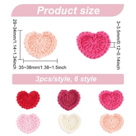 FINGERINSPIRE 18Pcs Love Heart Crochet Appliques Heart Shaped Cotton Crochet Patches Assorted Colors Heart Handmade Cloth Patch Ornament Accessories for Clothing Repair DIY Sewing Craft Decoration