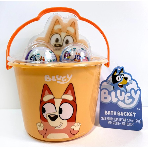 bbc studios BLUEY Bath Bomb Bucket (Sponge, Bucket, 2 Bombs)