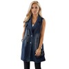 TheyLook Womens Sleeveless Lightweight Long Denim Vest With Pockets Vintage
