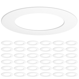 Amico 36 Pack Goof Rings for 6 Inch Recessed Lights, Can Light Trim Ring Cover, Outer Diameter 8.6-inch, Inner Diameter 6.2-inch, Durable Plastic Design, White