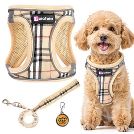 Dog Harness Small Dogs with Lead, Adjustable Step-In Puppy Harness, Reflective, Breathable Dog Harness for Puppies, for Walks, Training, Outdoor Activities