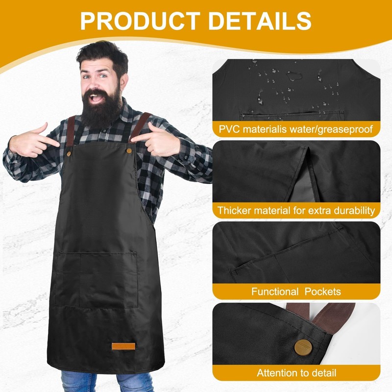 APRONPANDA Waterproof Aprons for Women and Men, Cooking Working Chef