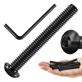 Mywish 5/16-18 x 2-1/2" 10Pcs Button Head Socket Cap Bolts Screws, 304 Stainless Steel 5/16 Bolts, Allen Drive Furniture Screws, Black Oxide & Hex Spanner