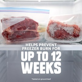 Ziploc Half Gallon Food Storage Freezer Bags, Grip 'n Seal Technology for Easier Grip, Open, and Close, 40 Bags Total