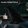 ehuoyan Raven Gothic Halloween Decor Fake Crow Light Holder Raven