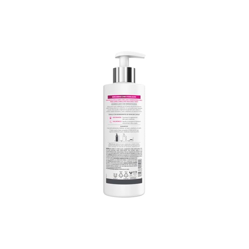 DOVE Shampoo Derma Care Hydra Alivio, Hidratación, 400 mL