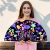 Nydotd UV Glow Rave Fan Large Handheld Folding 13 Inch